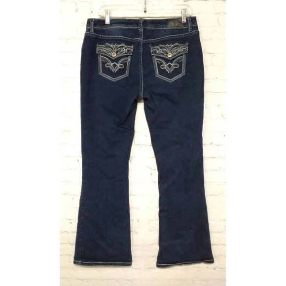 Rhythm In Blues Jeans Rhythm In Blues Jeans Denim Blue Straight Leg Dark Wash Womens Size